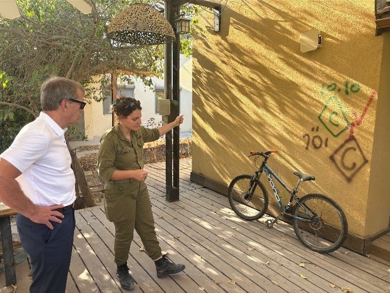 Visit to Kfar Aza with attack survivor