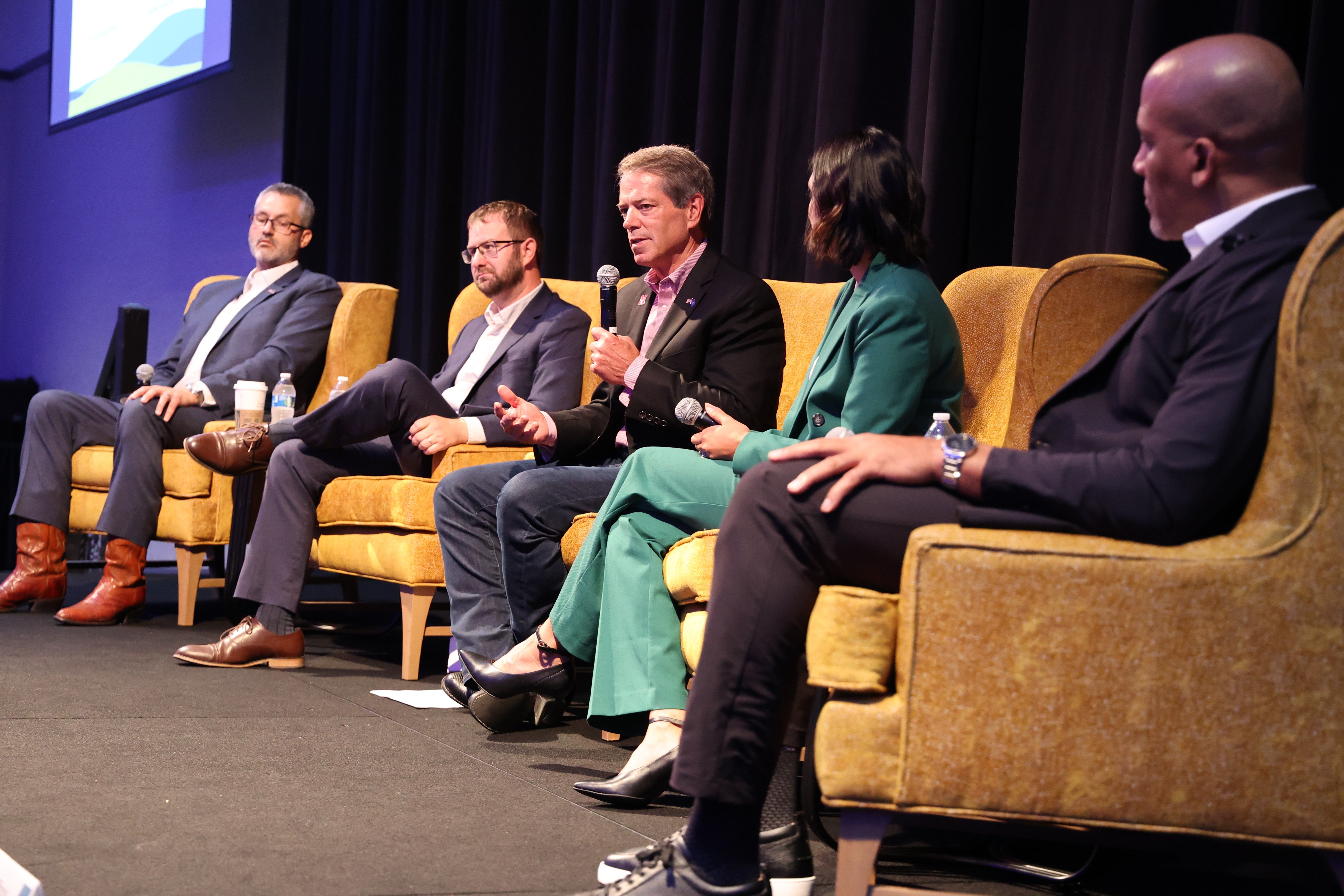 Governor Pillen moderated a lunchtime panel of state agency directors.