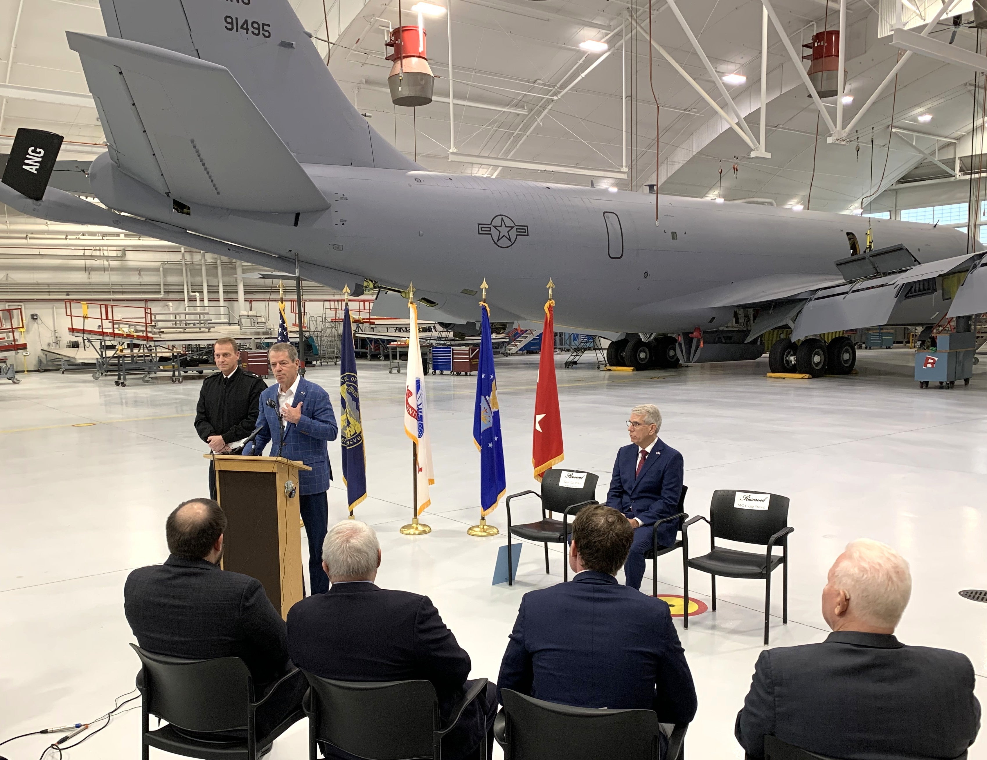 Governor Jim Pillen addresses the audience.