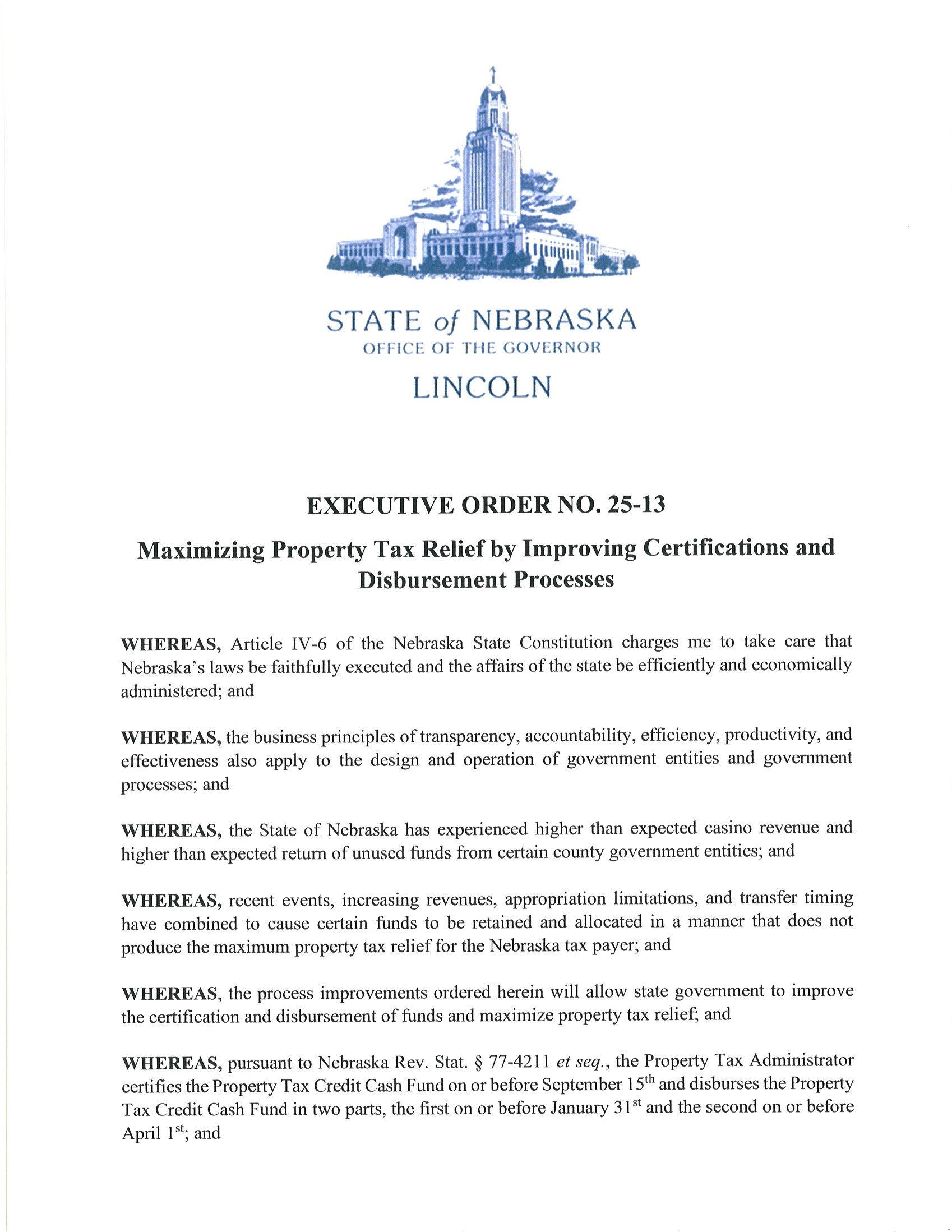 Executive Order 25-13 Page 1
