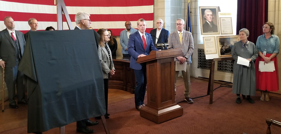 Gov. Pillen unveiled the official Nebraska 250 logo and issued a proclamation recognizing Nebraska’s role in celebrating America’s 250th birthday.