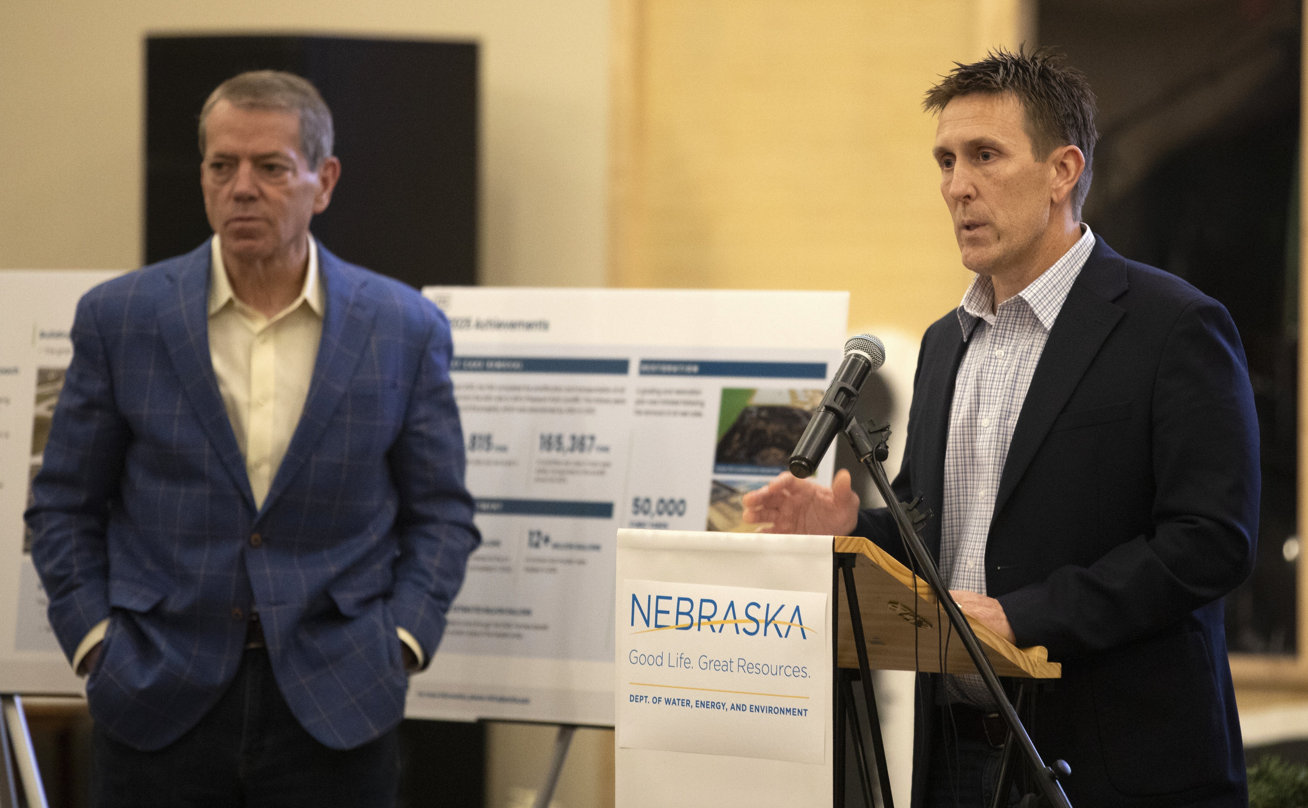 Department of Water, Energy, and Environment (DWEE) Director Jesse Bradley compliments the progress done at Alt