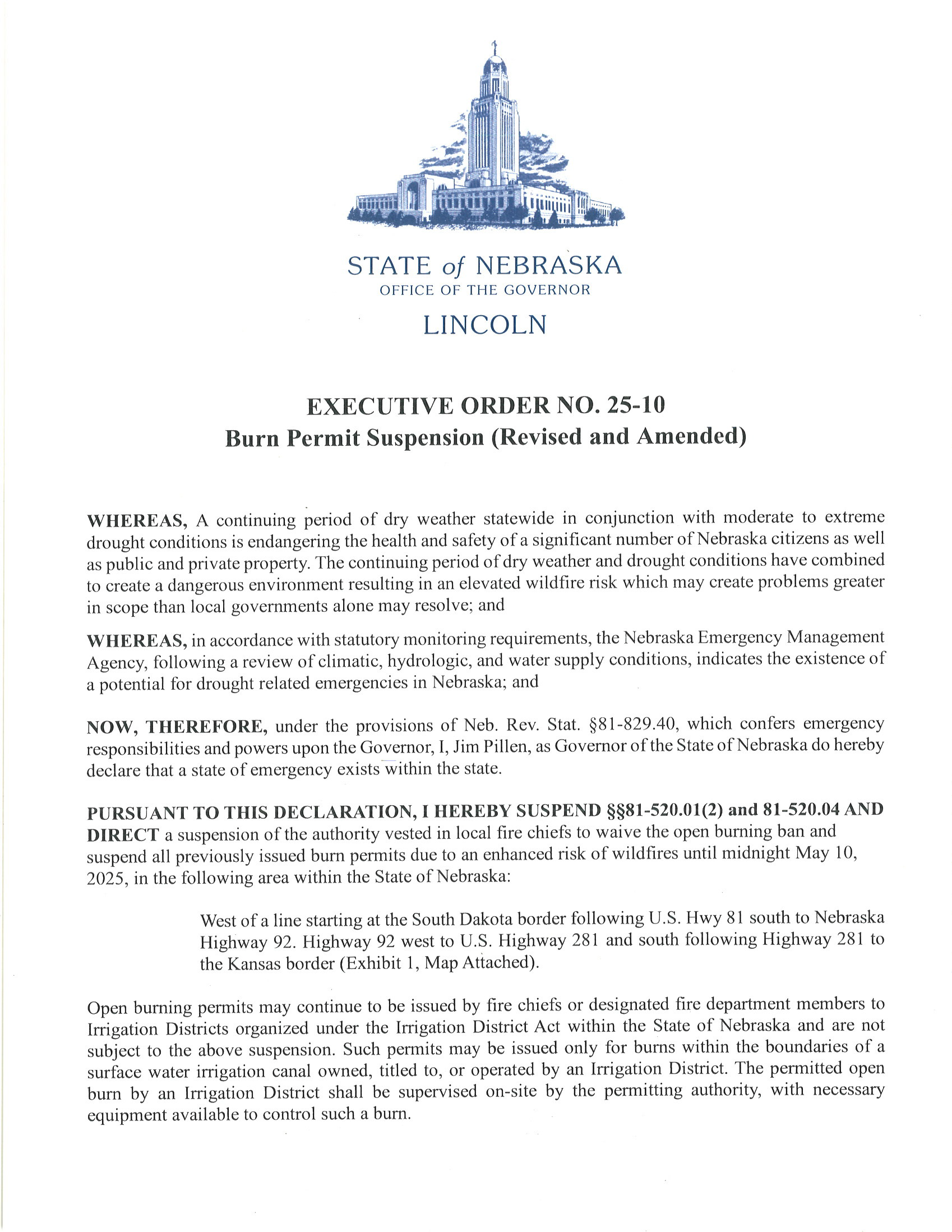 Executive Order 25-10 Page 1