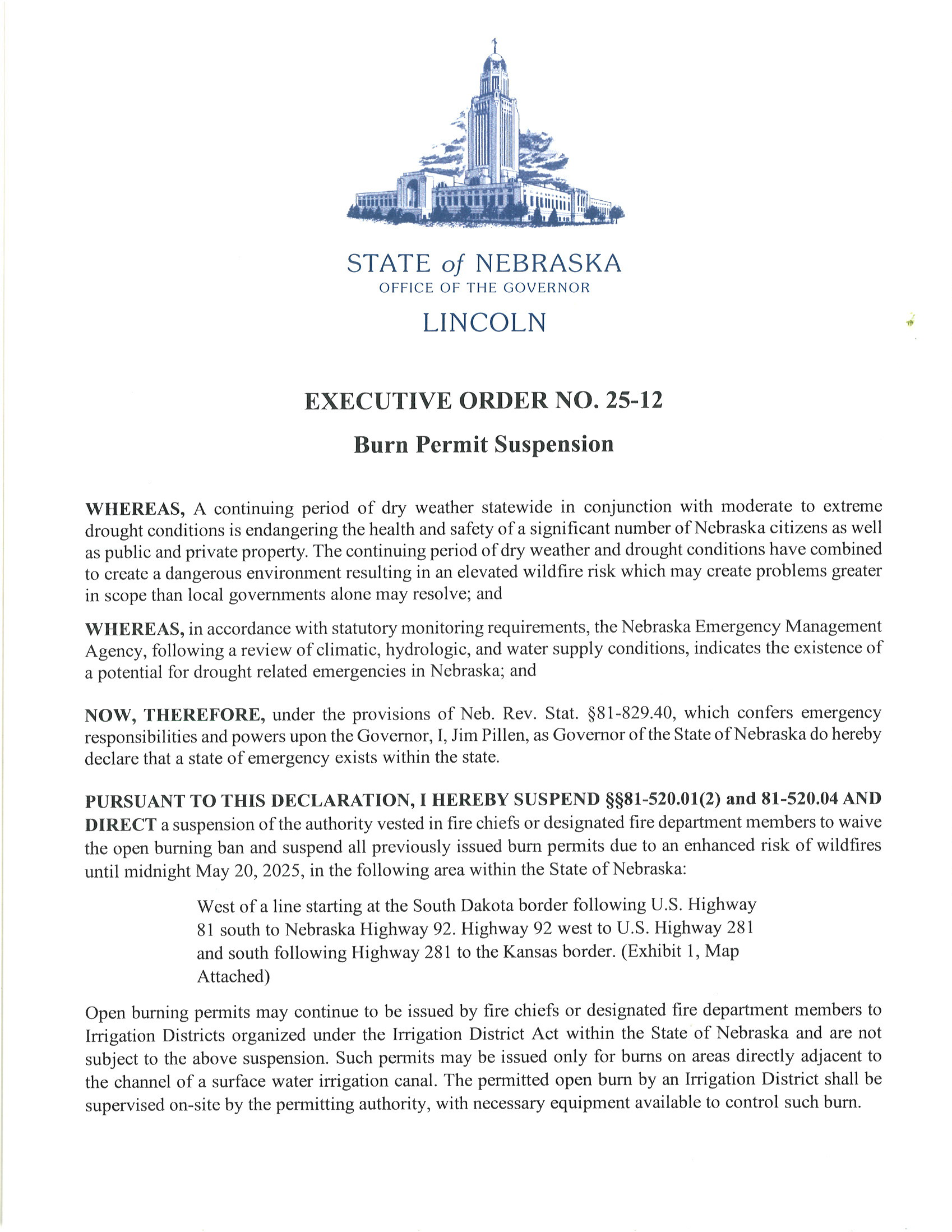 Executive Order 25-12 Page 1