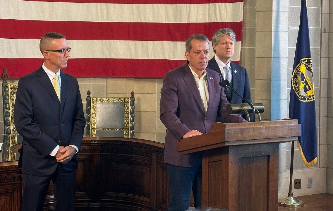 Governor Jim Pillen addresses the audience.