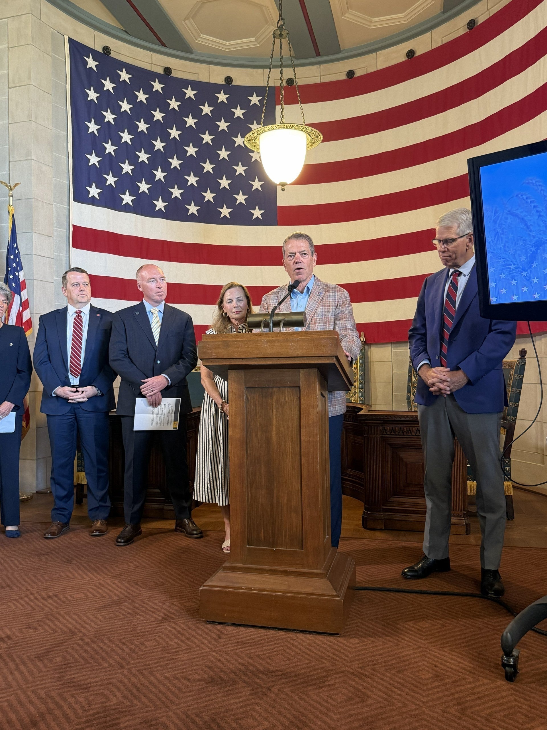 Governor Jim Pillen at the presentation.