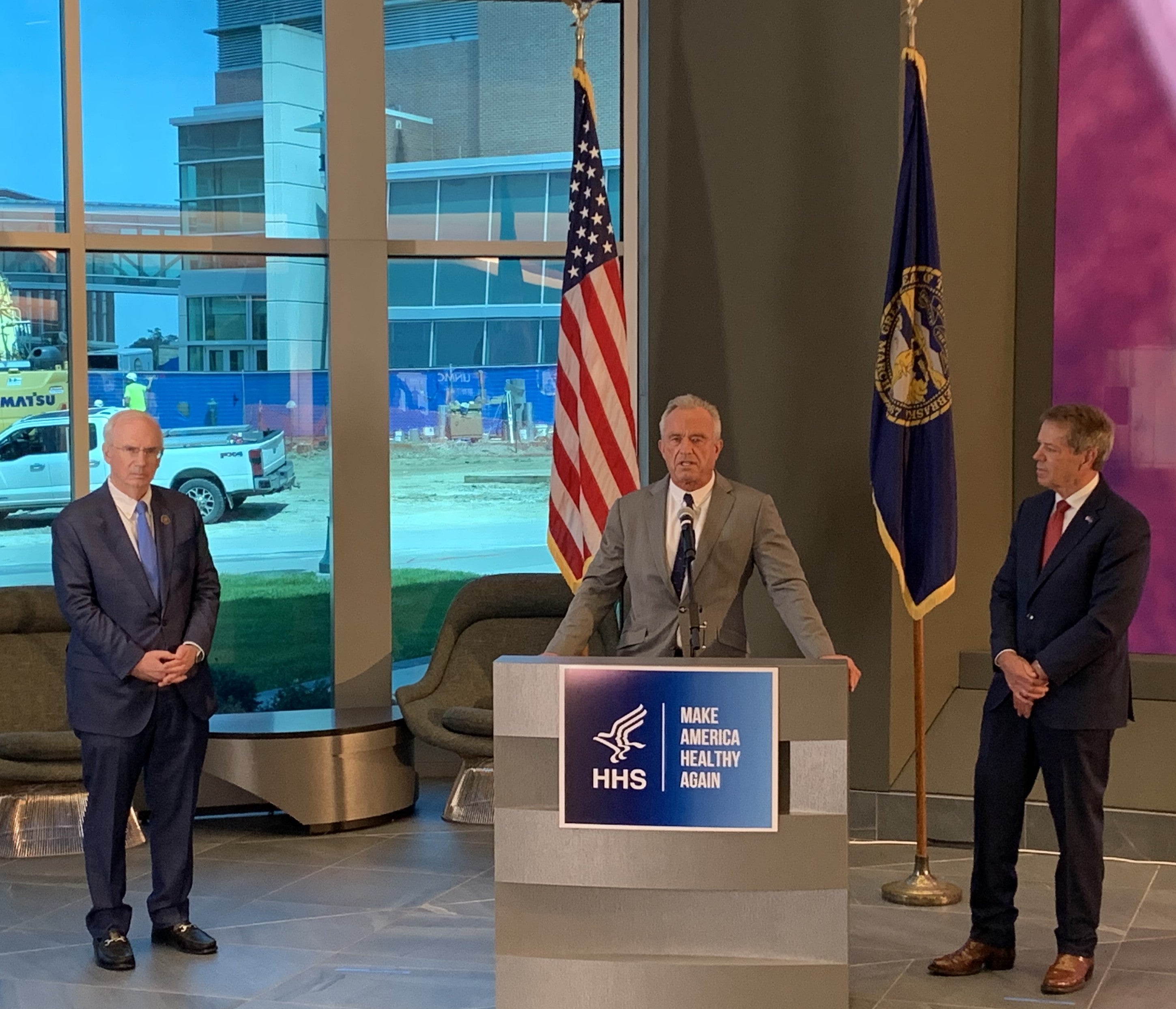Sec. Kennedy addresses news conference attendees
