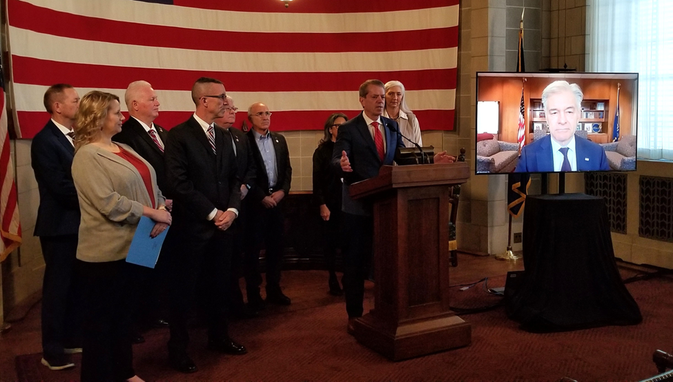 Governor Pillen, surrounded by State of Nebraska leaders, announce Nebraska is First in the Nation to Pursue Medicaid Work Requirements