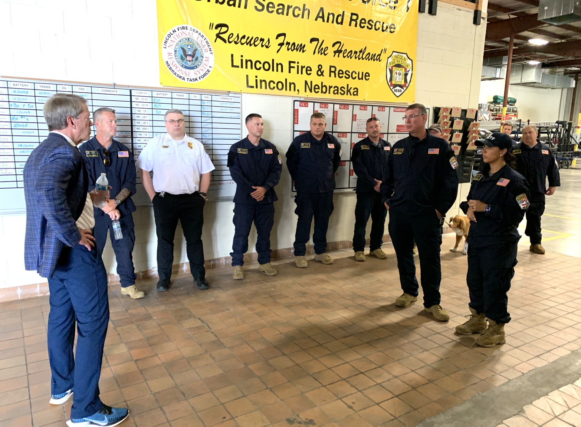 Gov. Pillen Talks with Members of Nebraska Task Force One