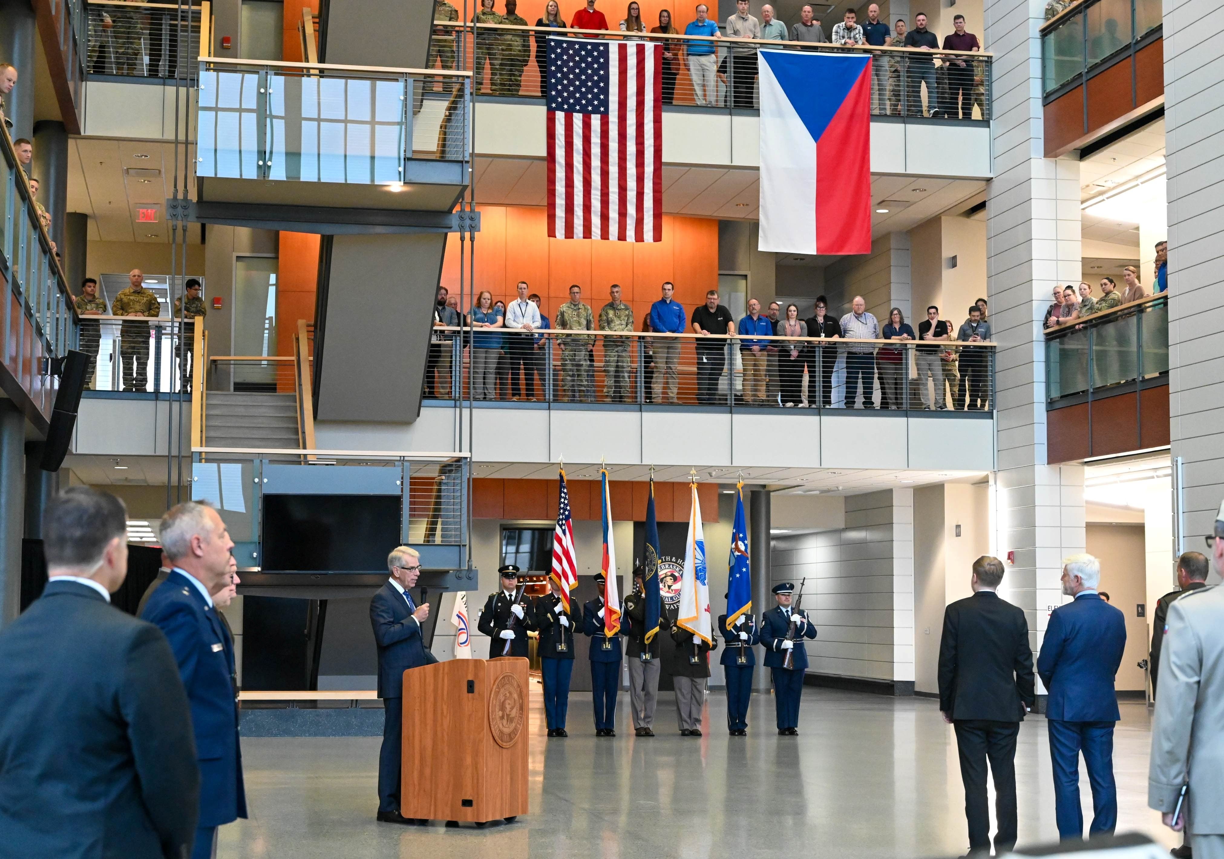 Lt. Gov. Kelly delivers remarks at National Guard reception for President Pavel.