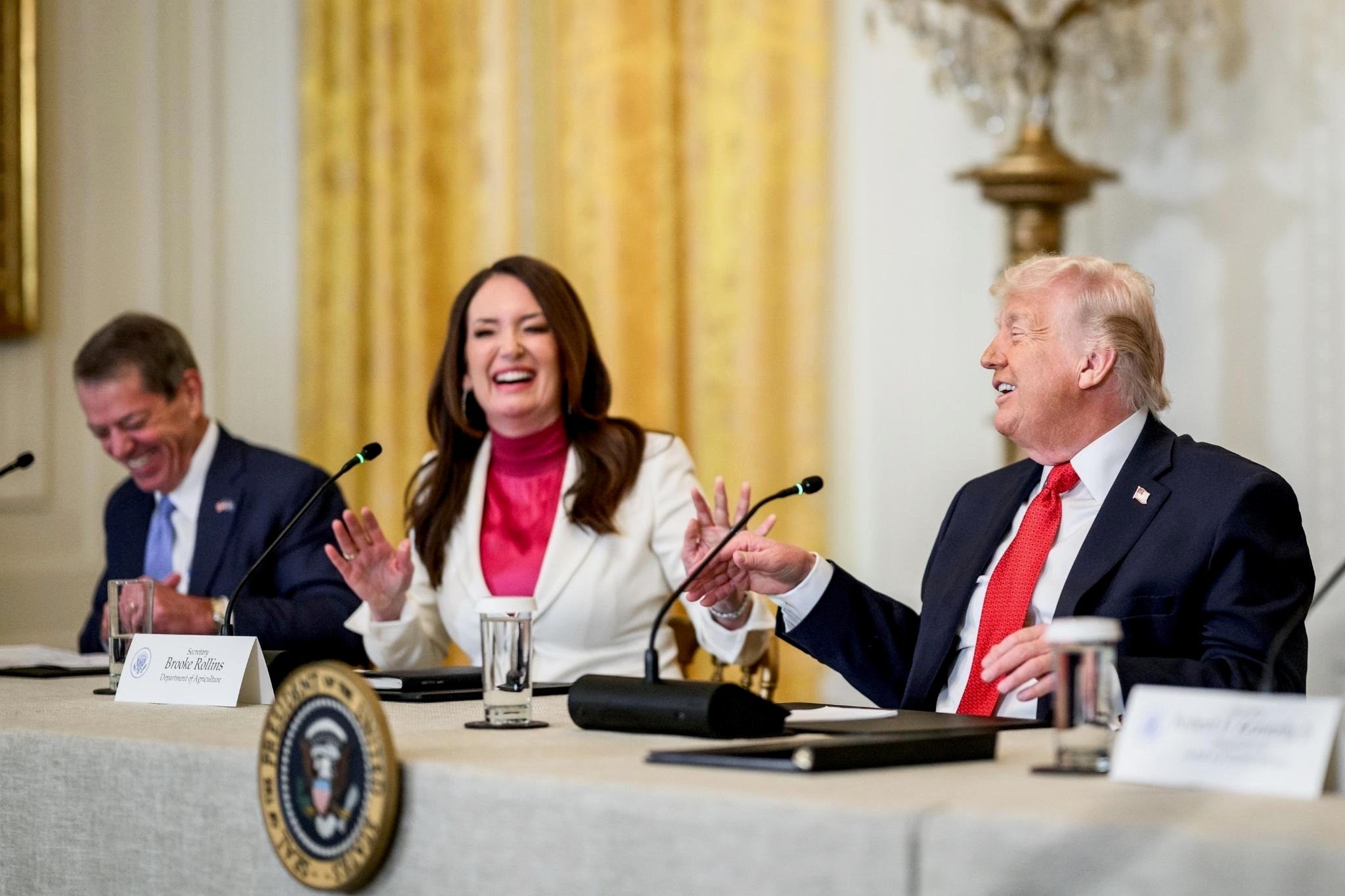 President Trump, Department of Agriculture Secretary Brooke Rollins, and Governor Jim Pillen at the White House celebrate the great and historic Rural Health Transformation Program