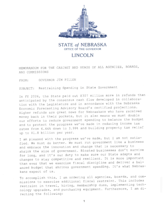 MEMORANDUM FOR THE CABINET AND HEADS OF ALL AGENCIES, BOARDS, AND COMMISSIONS page 1