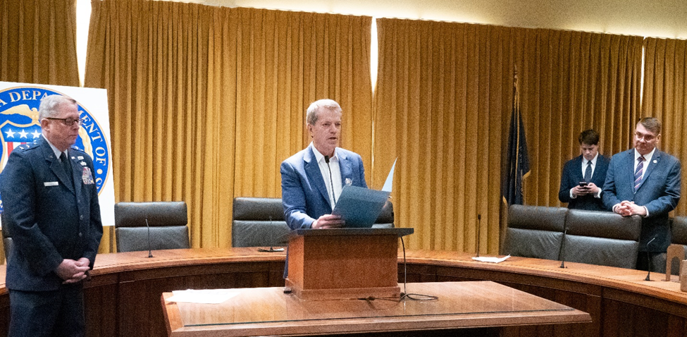 Governor Pillen reads the proclamation he signed recognizing March 29th as Vietnam War Veterans Day in the state of Nebraska.
