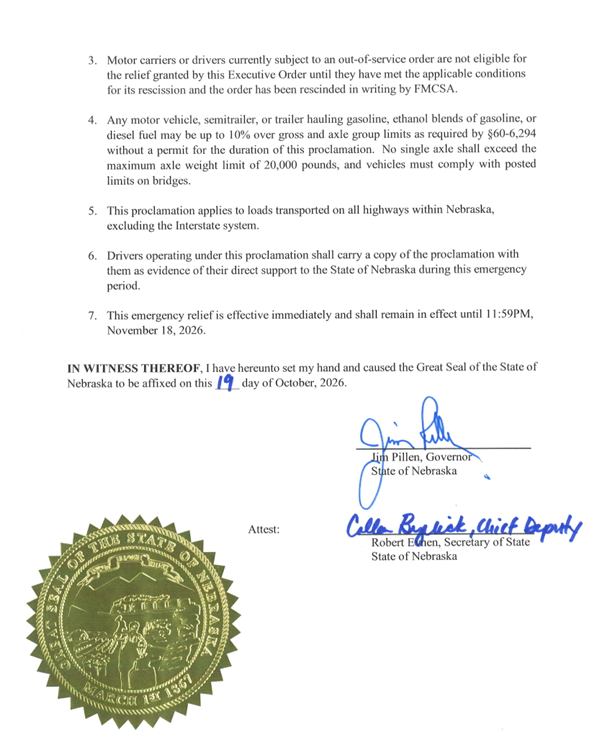 Executive Order 26-25 Page 2: Emergency Relief Due to Motor Fuel Supply Shortages