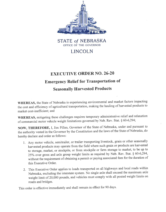 Executive Order 26-20 Page 1